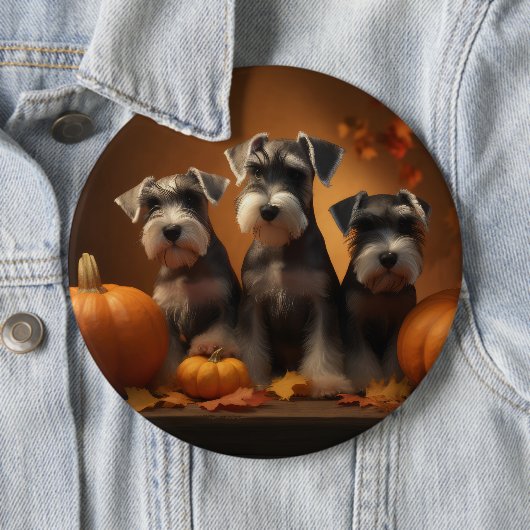 Schnauzer Welppy Autumn Delight Pumpkin Button (Beispiel)