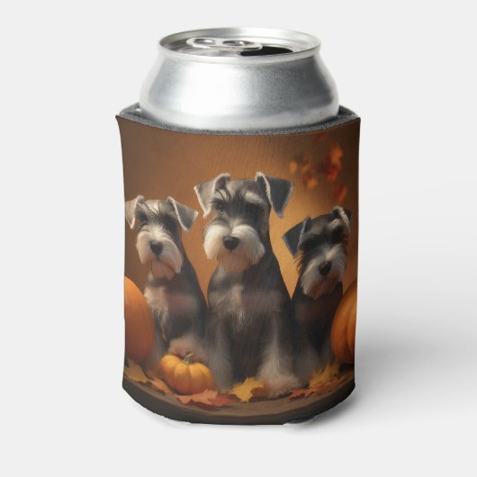 Schnauzer Welppy Autumn Delight Pumpkin Dosenkühler (Kanne Rückseite)