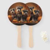 Schnauzer Welppy Autumn Delight Pumpkin Fächer (Vorne und Hinten)