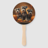 Schnauzer Welppy Autumn Delight Pumpkin Fächer (Vorderseite)