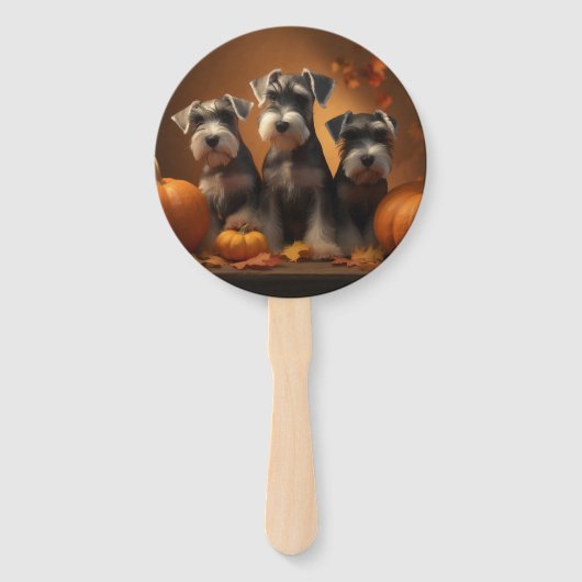 Schnauzer Welppy Autumn Delight Pumpkin Fächer (Vorderseite)