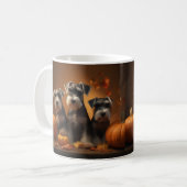 Schnauzer Welppy Autumn Delight Pumpkin Kaffeetasse (Vorderseite Links)