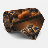 Schnauzer Welppy Autumn Delight Pumpkin Krawatte (Gerollt)