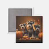 Schnauzer Welppy Autumn Delight Pumpkin Magnet (Vorderseite/Rückseite)