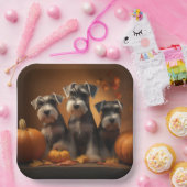 Schnauzer Welppy Autumn Delight Pumpkin Pappteller (Party)