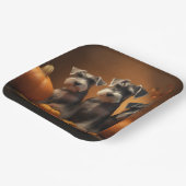 Schnauzer Welppy Autumn Delight Pumpkin Pappteller (Gewinkelt)