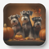Schnauzer Welppy Autumn Delight Pumpkin Pappteller (Vorderseite)