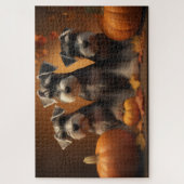 Schnauzer Welppy Autumn Delight Pumpkin Puzzle (Vertikal)
