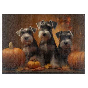 Schnauzer Welppy Autumn Delight Pumpkin Schneidebrett