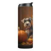 Schnauzer Welppy Autumn Delight Pumpkin Thermosbecher (Nach links gedreht)