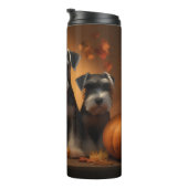 Schnauzer Welppy Autumn Delight Pumpkin Thermosbecher (Nach rechts gedreht)