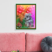 Schnauzer Welppy Fantasy Rose Hunde Kunst Leinwanddruck (Insitu (Wohnzimmer))