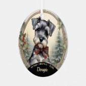 Schnauzer Welppy's First Christmas Ornament Aus Metall (Vorderseite links)