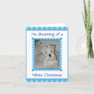 Schnauzer White Christmas Card Feiertagskarte
