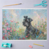 Schnauzer-Wildblumen Decoupage Seidenpapier (Basteln)