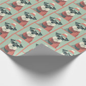 Schnauzer-Wintermuster Geschenkpapier (Ecke)