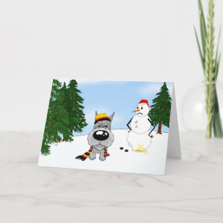 Schnauzer Winterszene Feiertagskarte