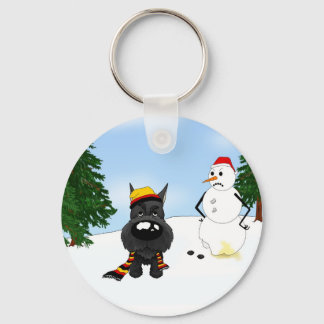 Schnauzer Winterszene Schlüsselanhänger
