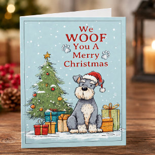 Schnauzer wir wünschen Ihnen ein frohes Weihnachts Feiertagskarte