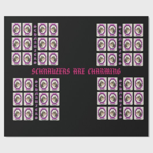 Schnauzer Wrpping Papier Geschenkpapier (Flach)