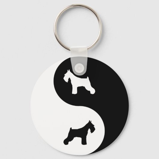 Schnauzer Yin Yang Schlüsselanhänger (Vorderseite)