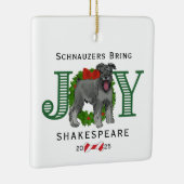Schnauzers Bring Joy Wreath Keramikornament (Rechts)