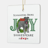 Schnauzers Bring Joy Wreath Keramikornament (Links)