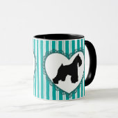 Schnauzers-Herzen und Kaffee-Tasse Tasse (VorderseiteRechts)
