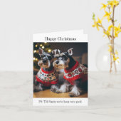 Schnauzers mit Weihnachtskrautkarte Karte (Gelbe Blume)