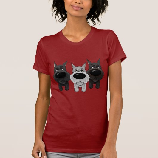 Schnauzers - Nasen-und Hintern-Ansicht T-Shirt (Vorderseite)