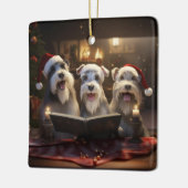 Schnauzers Weihnachtsfest Feiertag Keramikornament (Links)