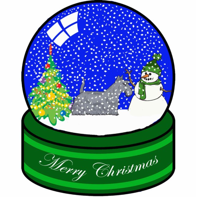 Schnauzerschnekugel Fotoskulptur Ornament (Vorne)