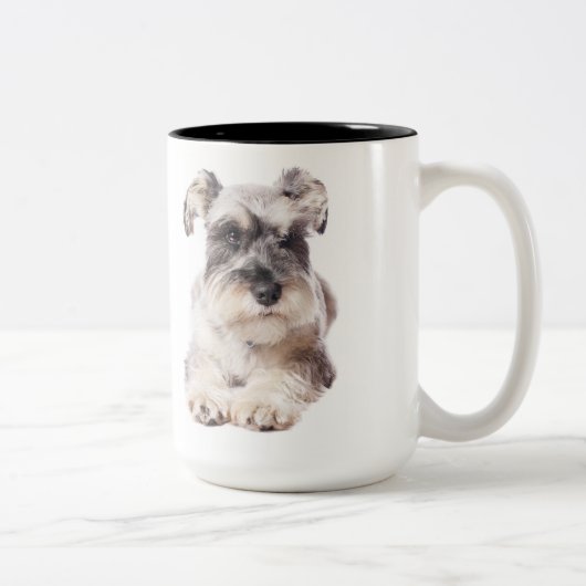 Schnauzerwelpen-Kaffee-Tasse Zweifarbige Tasse (Rechts)