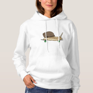 Schnecke als Skater mit Skateboard Hoodie