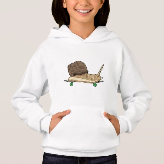 Schnecke als Skater mit Skateboard Hoodie (Vorderseite)