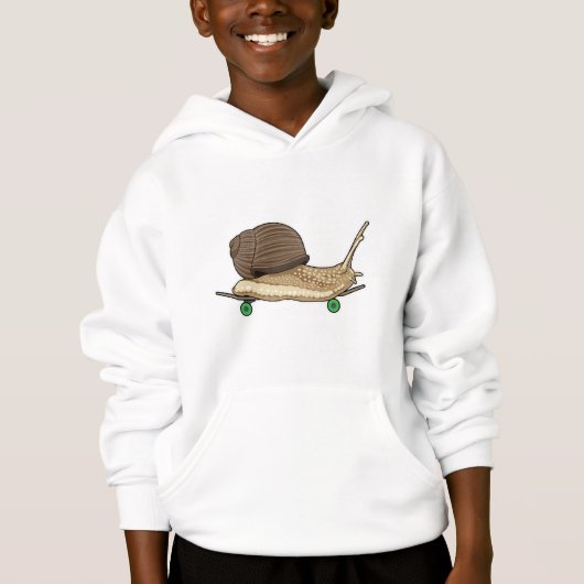 Schnecke als Skater mit Skateboard Hoodie (Vorderseite)
