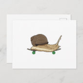 Schnecke als Skater mit Skateboard Postkarte (Vorne/Hinten)