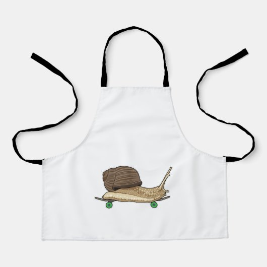 Schnecke als Skater mit Skateboard Schürze (Vorderseite)