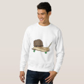 Schnecke als Skater mit Skateboard Sweatshirt (Vorne ganz)
