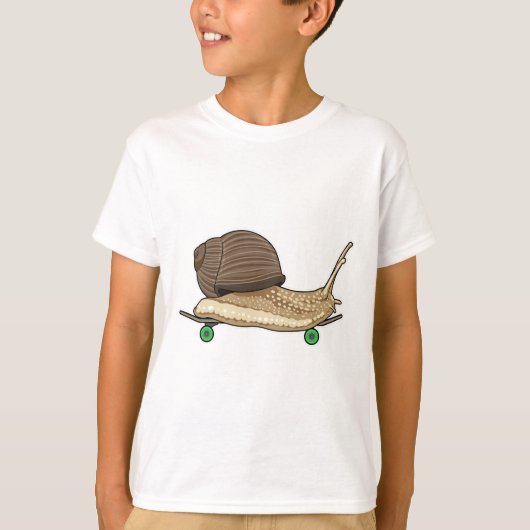 Schnecke als Skater mit Skateboard T-Shirt (Vorderseite)