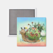 Schnecke am Teich Magnet (Vorderseite/Rückseite)