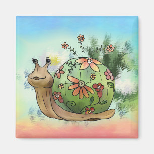 Schnecke am Teich Magnet