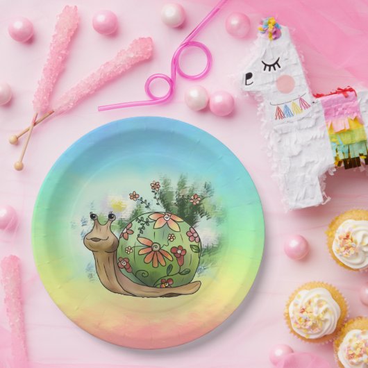 Schnecke am Teich Pappteller (Party)