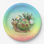 Schnecke am Teich Pappteller (Vorderseite)