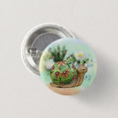 Schnecke am Teich Postkarte Button (Vorne & Hinten)