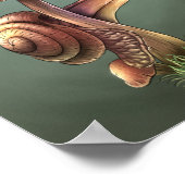 Schnecke auf dem Pilz Poster (Ecke)