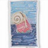 Schnecke auf der Erdbeere Aufkleber (Vorderseite)