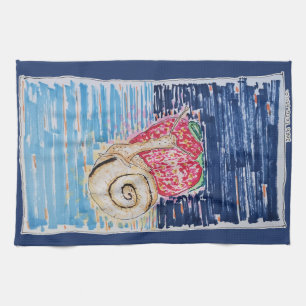 Schnecke auf der Erdbeere Geschirrtuch