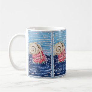 Schnecke auf der Erdbeere Kaffeetasse