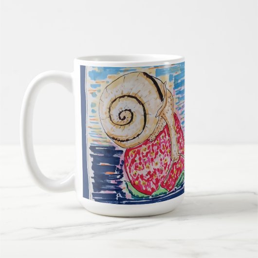 Schnecke auf der Erdbeere Kaffeetasse (Links)